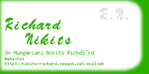 richard nikits business card